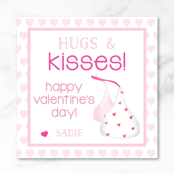 Hugs & Kisses - Printed Valentine