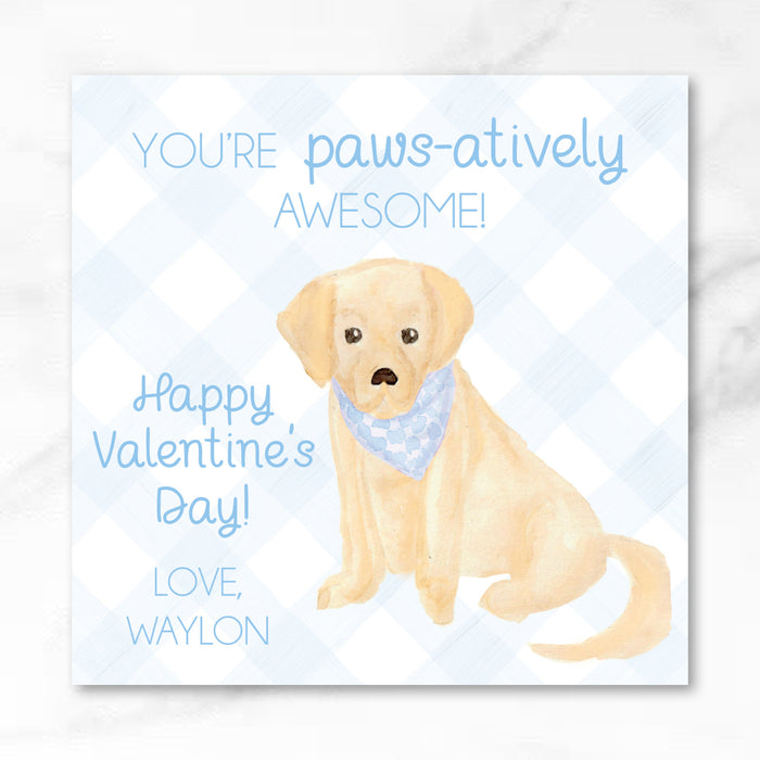 Puppy Dog - Blue - Printed Valentine