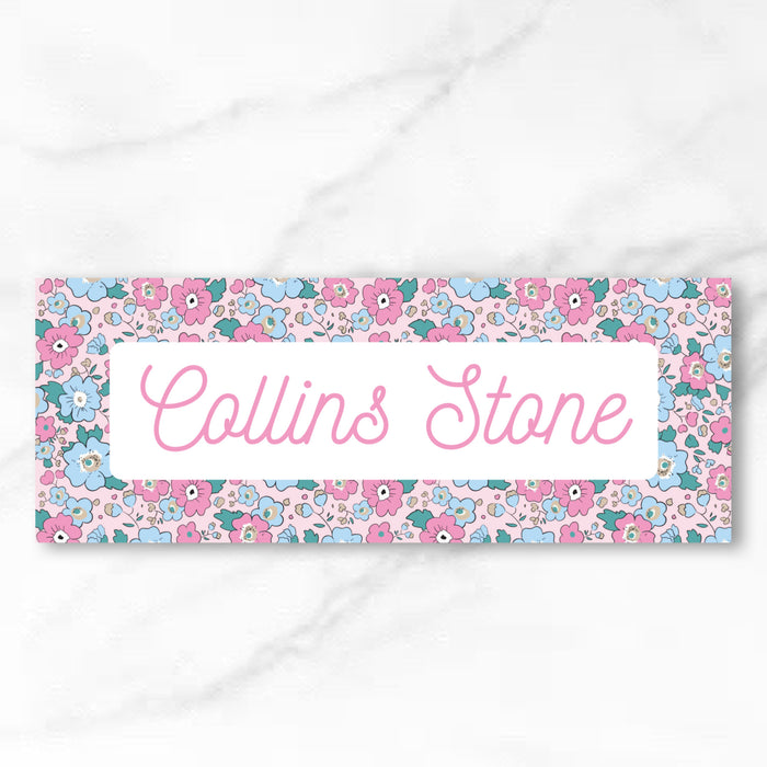 Vinyl Name Labels - pink liberty