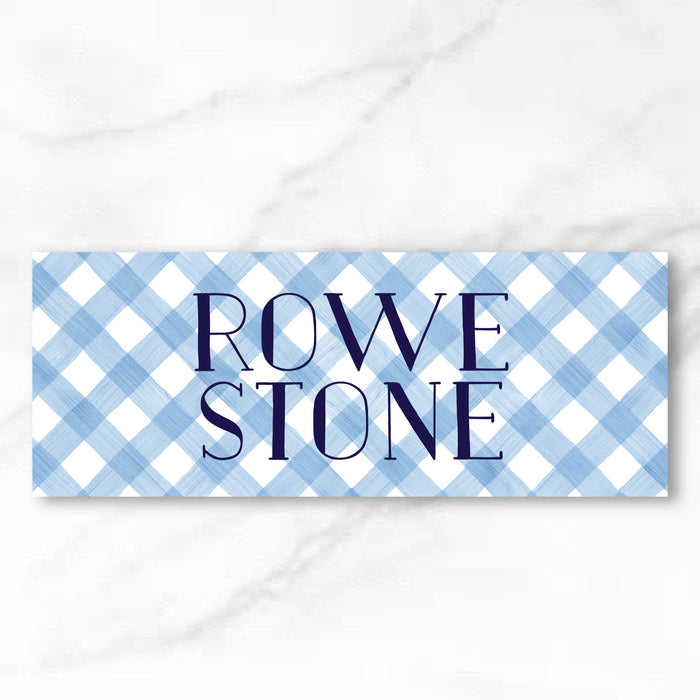 Vinyl Name Labels - blue gingham