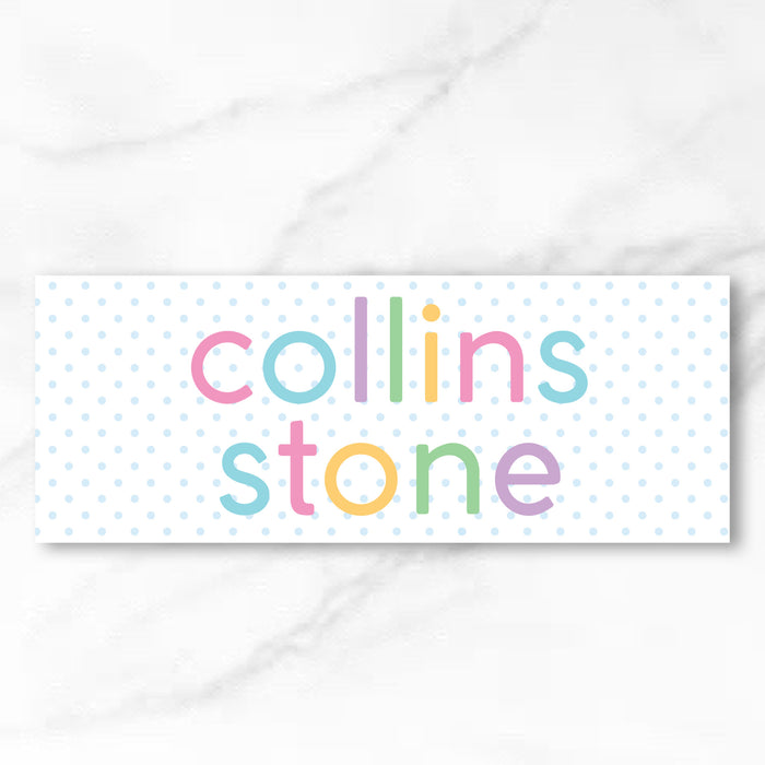 Vinyl Name Labels - pastel rainbow