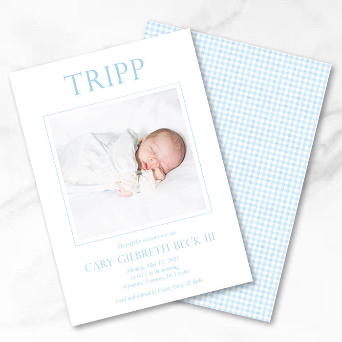 Blue Nickname Birth Announcement