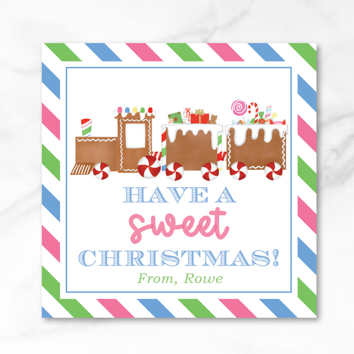 Gingerbread Train Holiday Tag