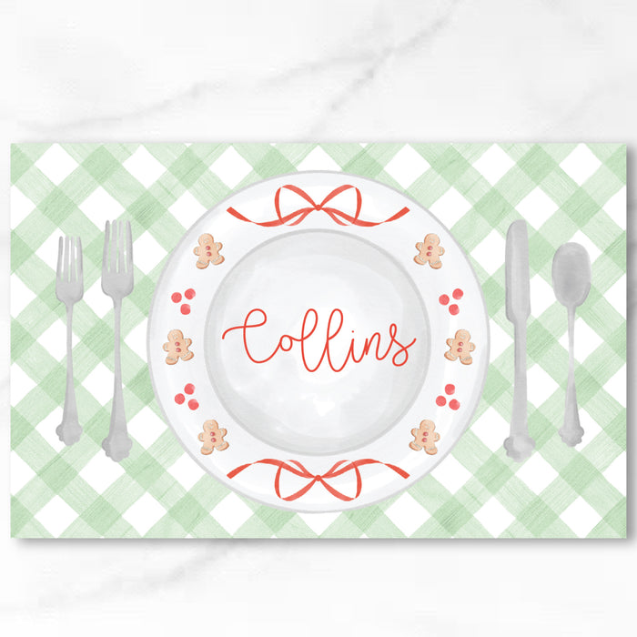 Christmas/Girl Double-Sided Laminated Placemat