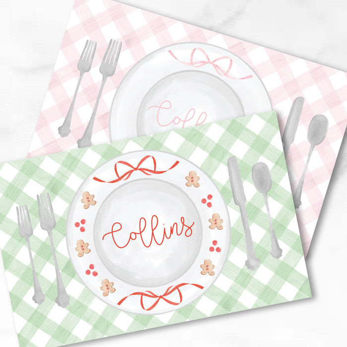 Christmas/Girl Double-Sided Laminated Placemat