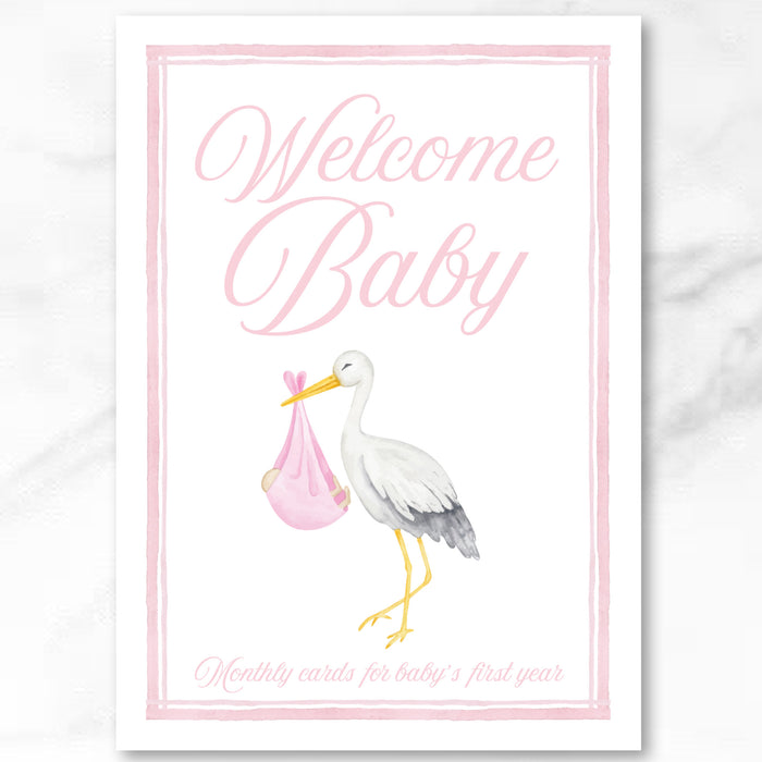 Classic Baby Girl Milestone Cards