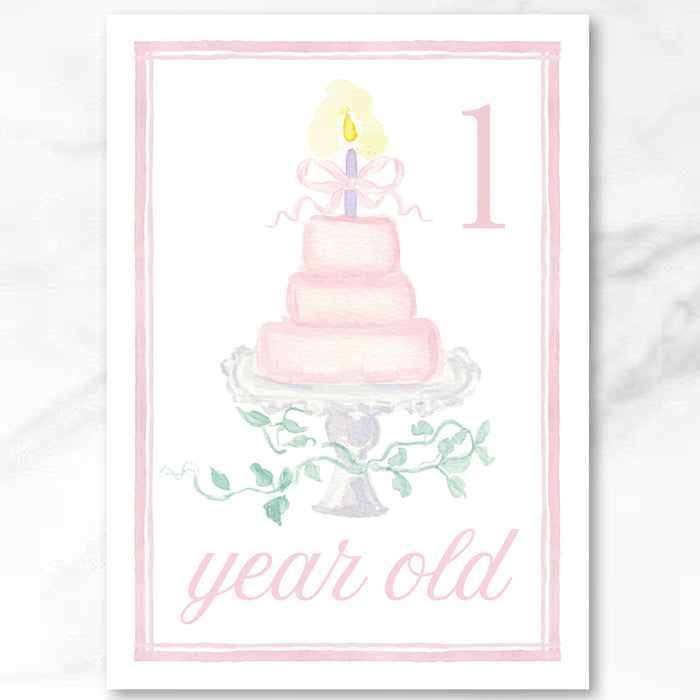 Classic Baby Girl Milestone Cards