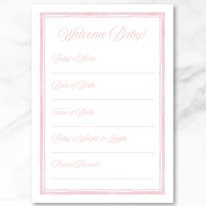 Classic Baby Girl Milestone Cards