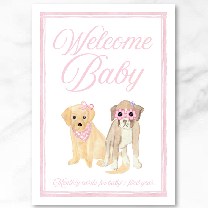 Pink Puppy Milestone Cards
