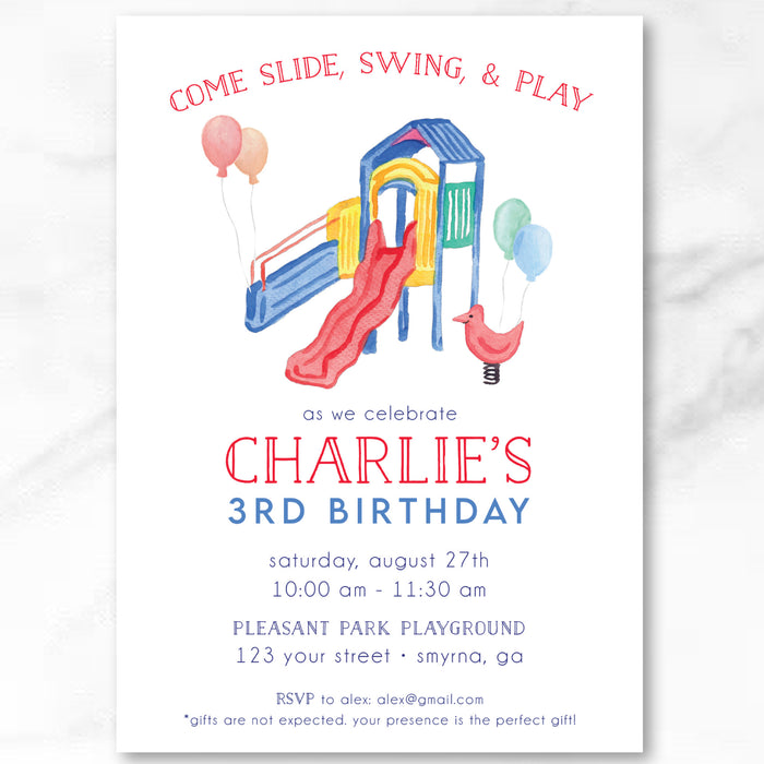 Playground Birthday Invitations