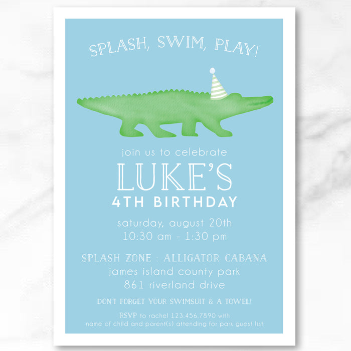 Alligator Birthday Invitations