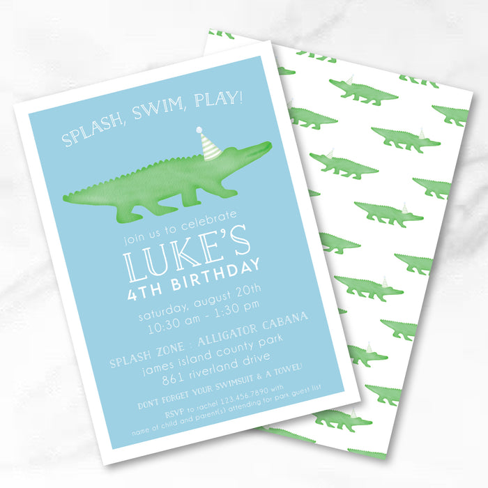 Alligator Birthday Invitations