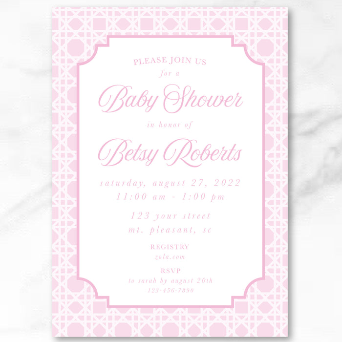 Rattan Shower Invitations