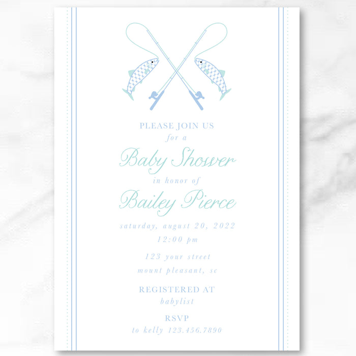 Fishing Pole Shower Invitations