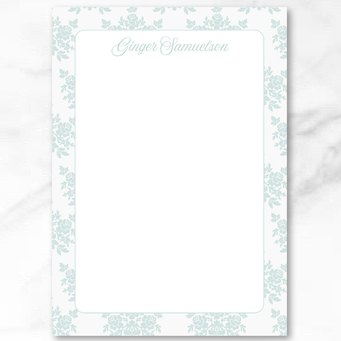 Mint Damask Notepad