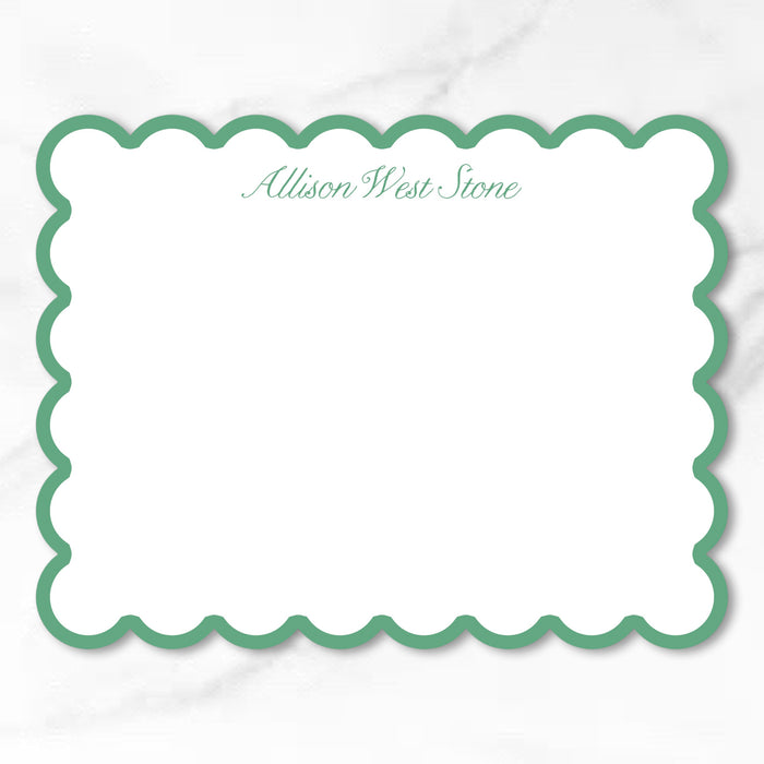 Scallop Cut-Out Stationery - Single Color Border