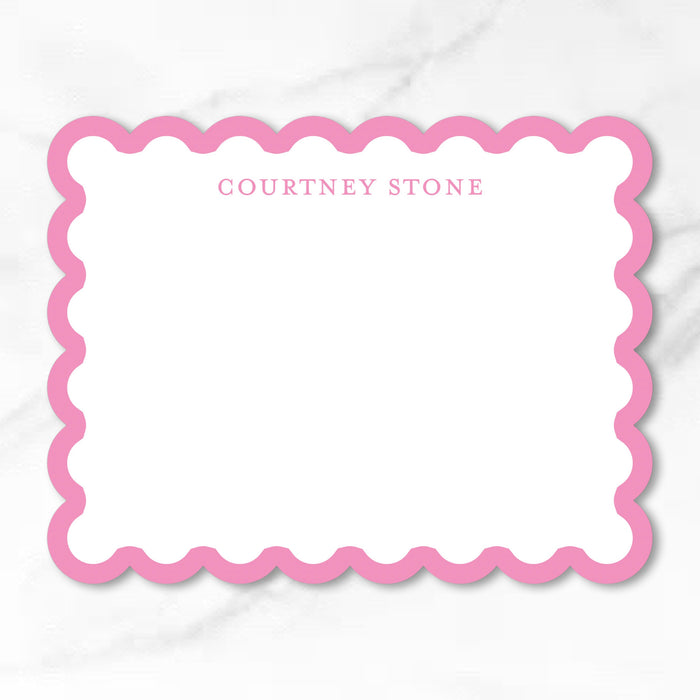 Scallop Cut-Out Stationery - Single Color Border