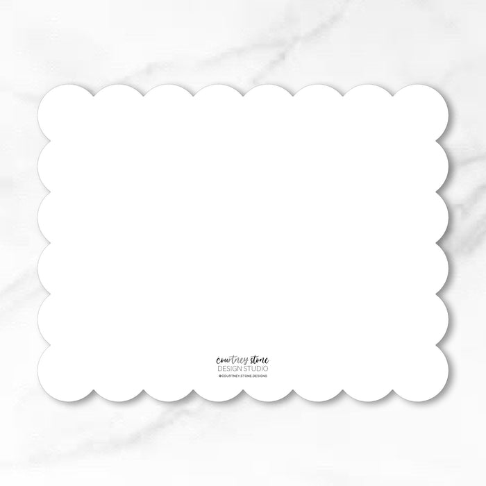 Scallop Cut-Out Stationery - Single Color Border