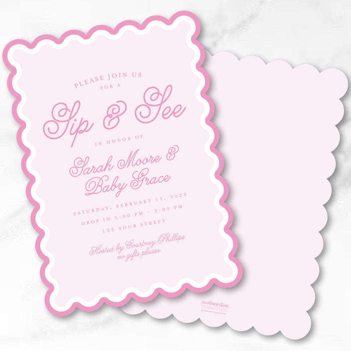 Scallop Edge Shower Invitations