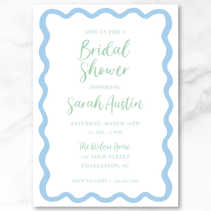 Wavy Border Shower Invitations