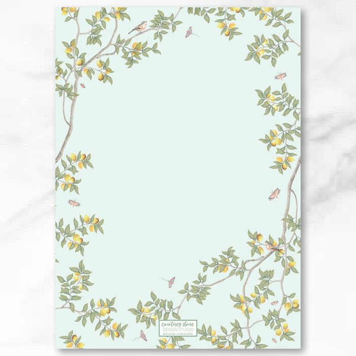 Mint Chinoiserie Vine Invitations