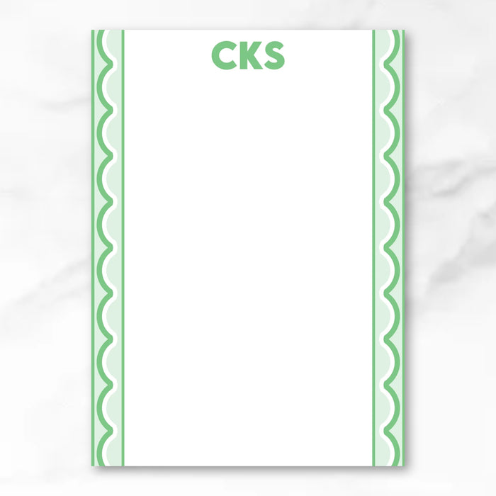 Green Scallop Trim Notepad