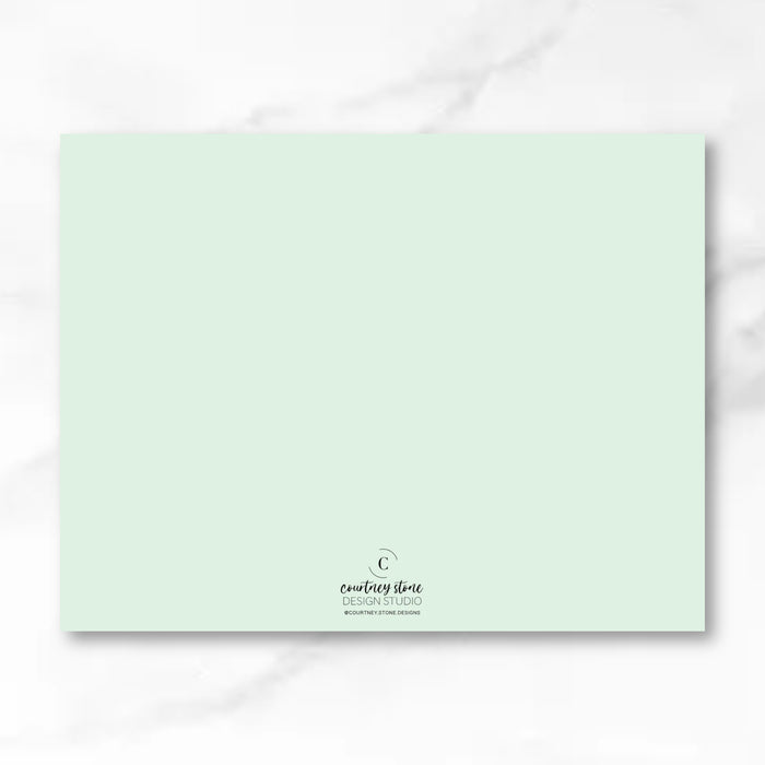 Green Scallop Trim Stationery Bundle