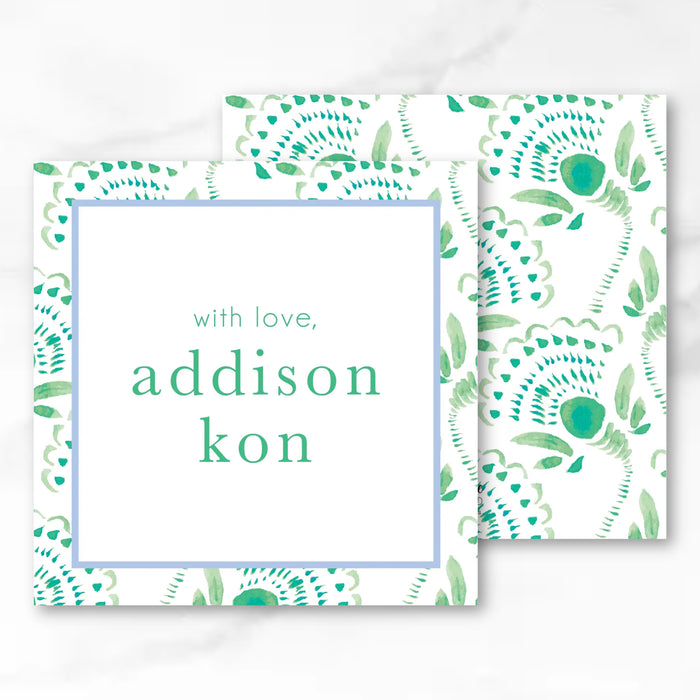 Emerald Floral Watercolor Calling Card