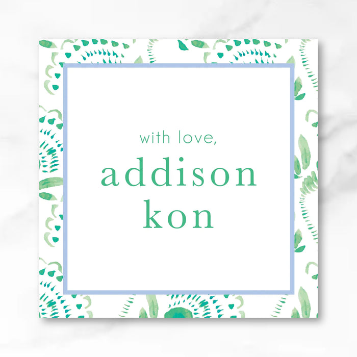 Emerald Floral Watercolor Calling Card