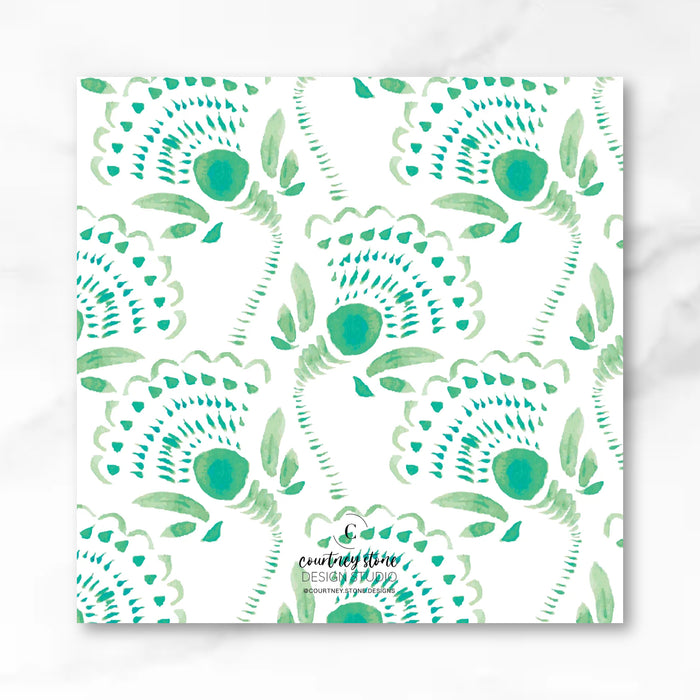 Emerald Floral Watercolor Calling Card