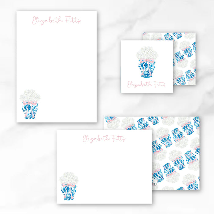 Hydrangea Ginger Jar Stationery Bundle