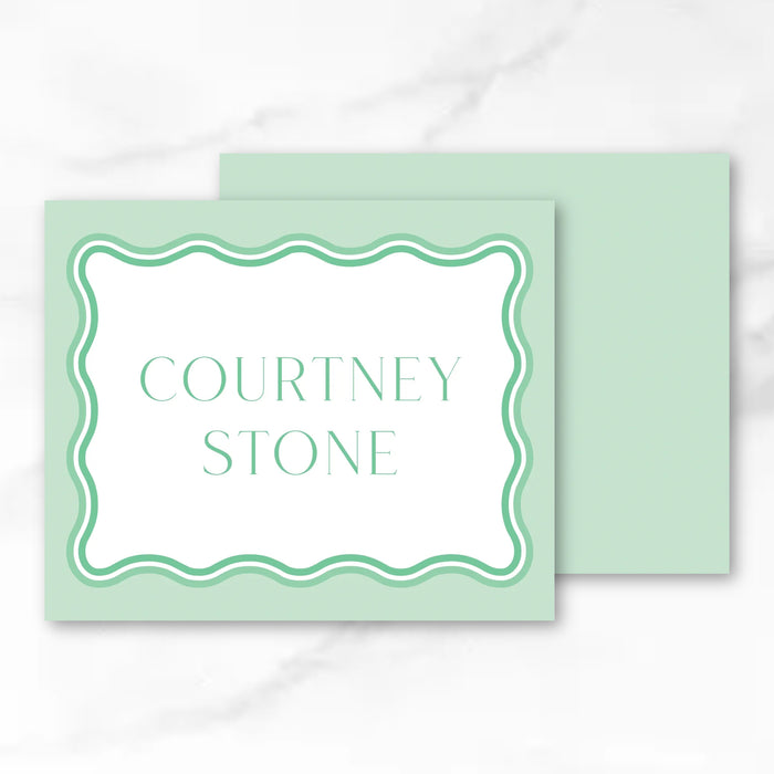Green Ombre Wave Calling Card
