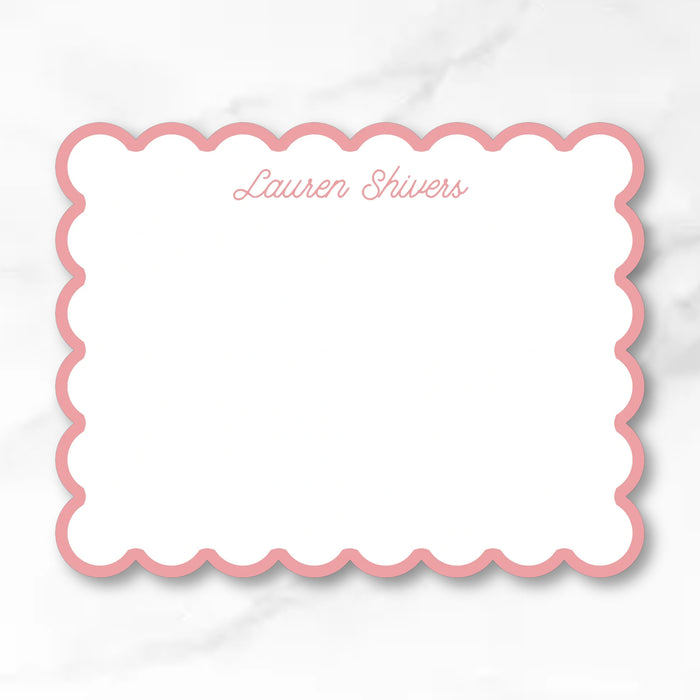 Caroline Abstract Floral Scallop Cut-Out Stationery