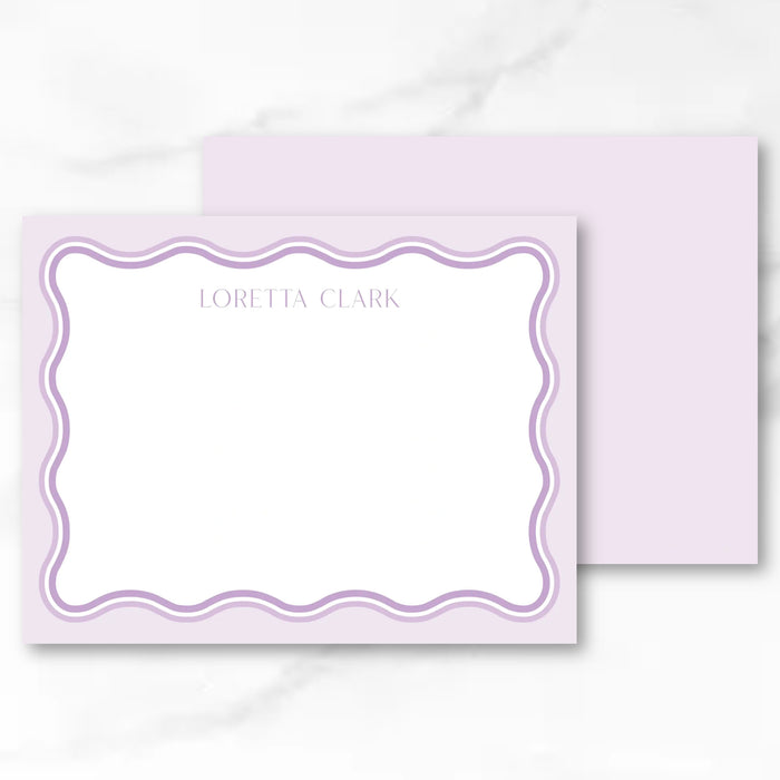 Lavender Ombre Wave Stationery