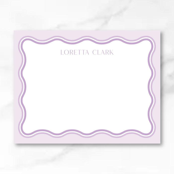 Lavender Ombre Wave Stationery