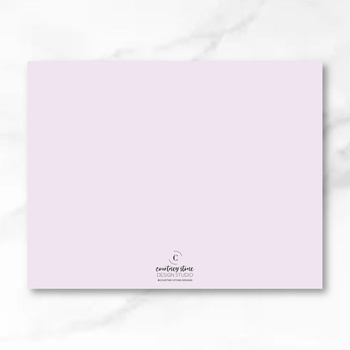 Lavender Ombre Wave Stationery