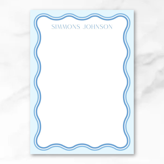 Blue Ombre Wavy Notepad