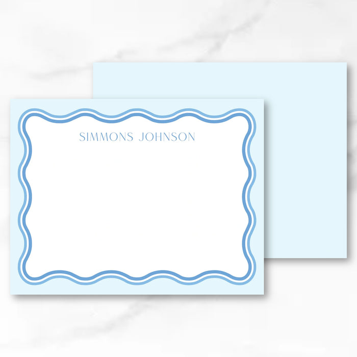 Blue Ombre Wave Stationery