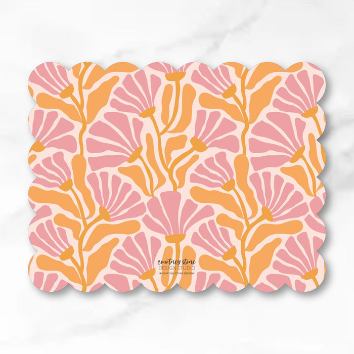 Caroline Abstract Floral Scallop Stationery Bundle