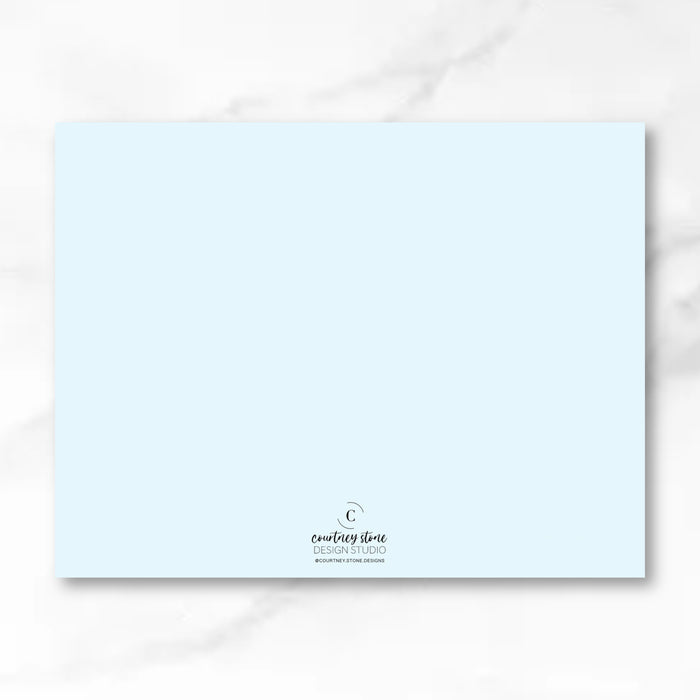 Blue Ombre Wave Stationery