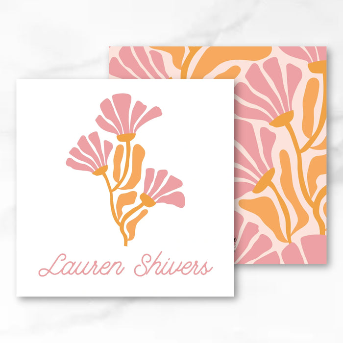 Caroline Abstract Floral Calling Card