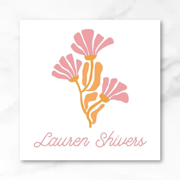 Caroline Abstract Floral Calling Card