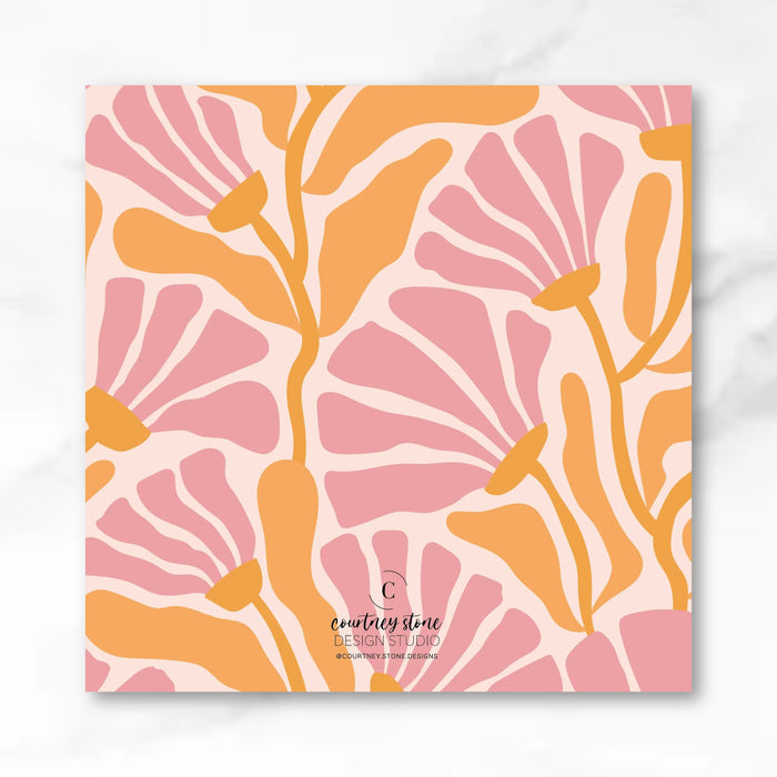 Caroline Abstract Floral Calling Card