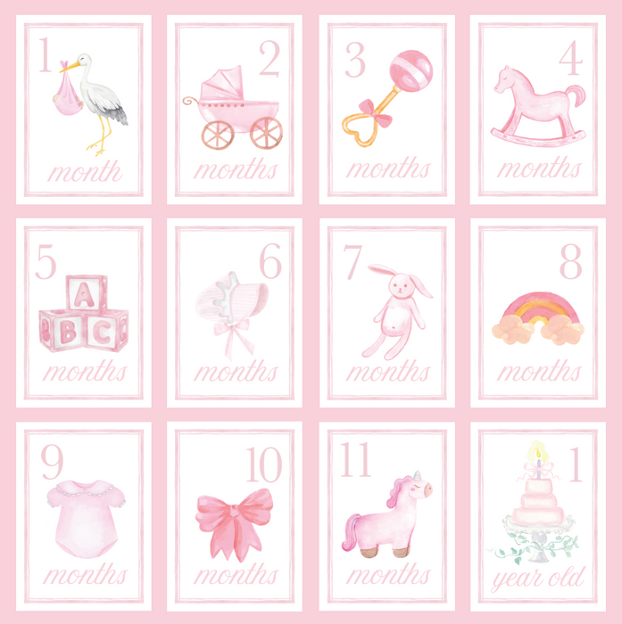 Classic Baby Girl Milestone Cards