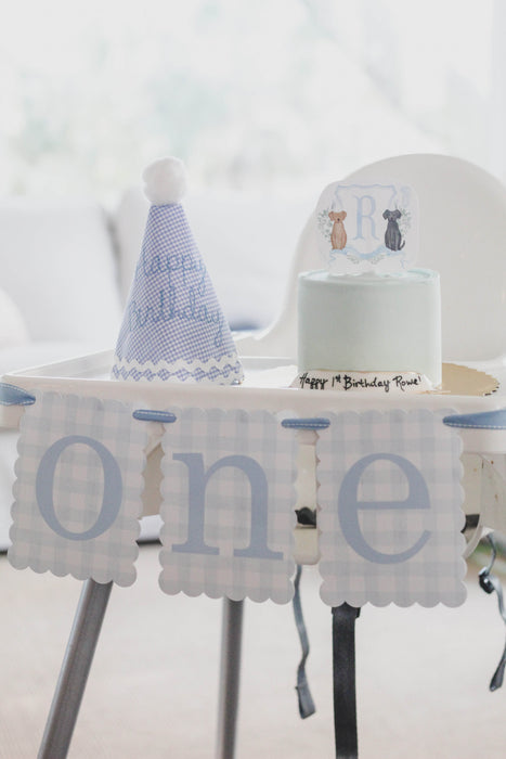 Gingham ONE High Chair Banners