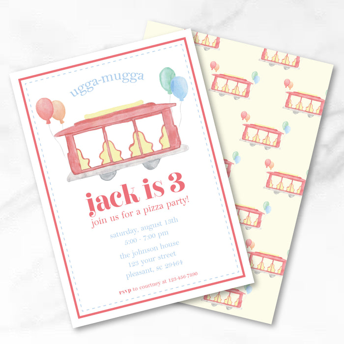 Daniel Tiger Trolley Birthday Invitations