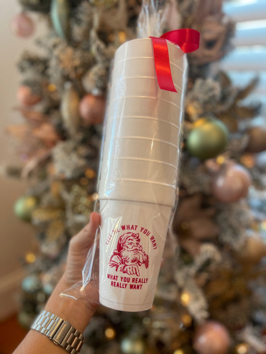'Tell Me What You Want' Styrofoam Cup Set