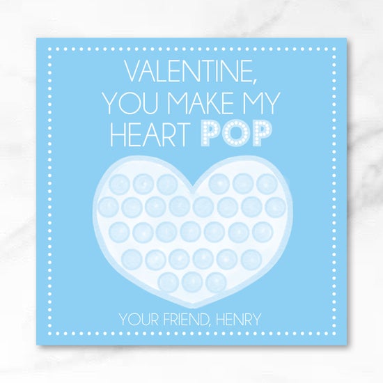 Pop It - Blue - Printed Valentine