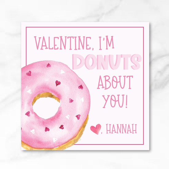 Donut - Pink - Printed Valentine