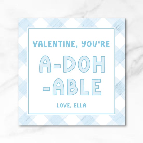 A-Doh-Able - Blue - Printed Valentine